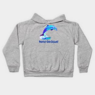 Protect Our Oceans! Dolphin in Colors Kids Hoodie